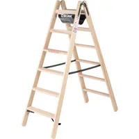 MUNK Stehleiter beidseitig 33812 natur 2x 6 Sprossen, H: 180,0 cm