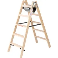 MUNK Stehleiter beidseitig 33810 natur 2x 5 Sprossen, H: 139,0 cm