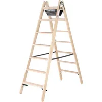 MUNK Stehleiter beidseitig 33814 natur 2x 7 Sprossen, H: 189,0 cm