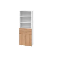 Hammerbacher Regalschrank V9 Advanced V968K2/W/N/BS, abschließbar, 6 OH, nussbaum/weiß, 80x215,6x41,7cm (BxHxT) 4032062325032 Hammerbacher 4 Stück