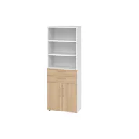 Hammerbacher Regalschrank V9 Advanced V968K2/W/E/BS, abschließbar, 6 OH, eiche/weiß, 80x215,6x41,7cm (BxHxT) 4032062309469 Hammerbacher 4 Stück