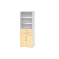 Hammerbacher Regalschrank V9 Advanced V968K2/W/3/BS, abschließbar, 6 OH, ahorn/weiß, 80x215,6x41,7cm (BxHxT) 4032062309452 Hammerbacher 4 Stück