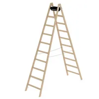 MUNK Stehleiter beidseitig 33220 natur 2x 10 Sprossen, H: 291,0 cm