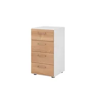 HAMMERBACHER 924S4 Schubladenschrank nussbaum, weiß 4 Schubladen 40,0 x 42,0 x 74,8 cm, 1 St.