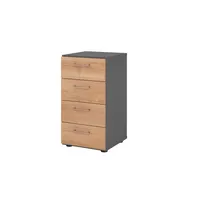 HAMMERBACHER 924S4 Schubladenschrank grafit, nussbaum 4 Schubladen 40,0 x 42,0 x 74,8 cm, 1 St.