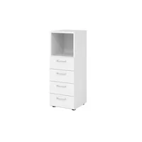 Hammerbacher Regalschrank V9 Advanced V934S4/W/W/BS, nein, 3 OH, weiß, 40x110x41,7cm (BxHxT) 4032062308769 Hammerbacher