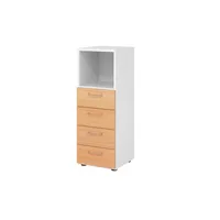 Hammerbacher Regalschrank V9 Advanced V934S4/W/6/BS, nein, 3 OH, buche/weiß, 40x110x41,7cm (BxHxT) 4032062324486 Hammerbacher