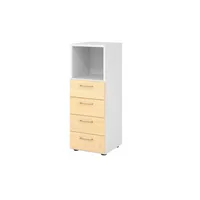 Hammerbacher Regalschrank V9 Advanced V934S4/W/3/BS, nein, 3 OH, ahorn/weiß, 40x110x41,7cm (BxHxT) 4032062308738 Hammerbacher