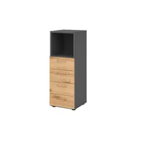 Hammerbacher Regalschrank V9 Advanced V934S4/G/R/BS, nein, 3 OH, asteiche/graphit, 40x110x41,7cm (BxHxT) 4032062308943 Hammerbacher