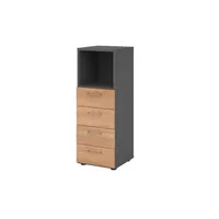 Hammerbacher Regalschrank V9 Advanced V934S4/G/N/BS, nein, 3 OH, nussbaum/graphit, 40x110x41,7cm (BxHxT) 4032062324899 Hammerbacher