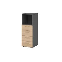Hammerbacher Regalschrank V9 Advanced V934S4/G/E/BS, nein, 3 OH, asteiche/graphit, 40x110x41,7cm (BxHxT) 4032062308912 Hammerbacher