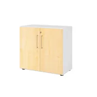 Hammerbacher Aktenschrank V9 Advanced V928T2/W/3/BS, abschließbar, 2 OH, ahorn/weiß, 80x74,8x41,7cm (BxHxT) 4032062184479 Hammerbacher