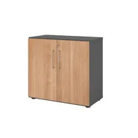Hammerbacher Aktenschrank V9 Advanced V928T2/G/N/BS, abschließbar, 2 OH, nussbaum/graphit, 80x74,8x41,7cm (BxHxT) 4032062324882 Hammerbacher