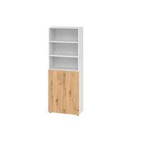 Hammerbacher Regalschrank V9 Advanced V968T3/W/R/BS, abschließbar, 6 OH, asteiche/weiß, 80x215,6x41,7cm (BxHxT) 4032062305676 Hammerbacher 4 Stück
