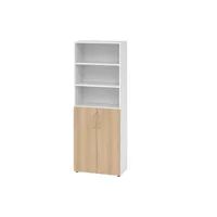 Hammerbacher Regalschrank V9 Advanced V968T3/W/E/BS, abschließbar, 6 OH, eiche/weiß, 80x215,6x41,7cm (BxHxT) 4032062305669 Hammerbacher 4 Stück