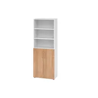 Hammerbacher Regalschrank V9 Advanced V968T3/W/N/BS, abschließbar, 6 OH, nussbaum/weiß, 80x215,6x41,7cm (BxHxT) 4032062324851 Hammerbacher 4 Stück