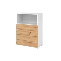 Hammerbacher Regalschrank V9 Advanced V938S4/W/R/BS, nein, 3 OH, asteiche/weiß, 80x110x41,7cm (BxHxT) 4032062309124 Hammerbacher 3 Stück