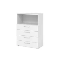 Hammerbacher Regalschrank V9 Advanced V938S4/W/W/BS, nein, 3 OH, weiß, 80x110x41,7cm (BxHxT) 4032062309063 Hammerbacher 3 Stück