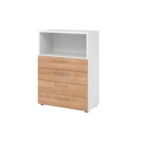 Hammerbacher Regalschrank V9 Advanced V938S4/W/N/BS, nein, 3 OH, nussbaum/weiß, 80x110x41,7cm (BxHxT) 4032062324943 Hammerbacher 3 Stück