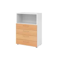 Hammerbacher Regalschrank V9 Advanced V938S4/W/6/BS, nein, 3 OH, buche/weiß, 80x110x41,7cm (BxHxT) 4032062324523 Hammerbacher 3 Stück