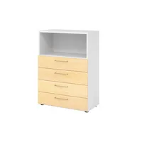 Hammerbacher Regalschrank V9 Advanced V938S4/W/3/BS, nein, 3 OH, ahorn/weiß, 80x110x41,7cm (BxHxT) 4032062309032 Hammerbacher 3 Stück