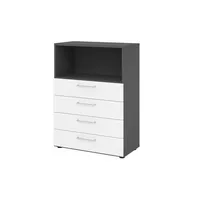 Hammerbacher Regalschrank V9 Advanced V938S4/G/W/BS, nein, 3 OH, weiß/graphit, 80x110x41,7cm (BxHxT) 4032062309186 Hammerbacher 3 Stück