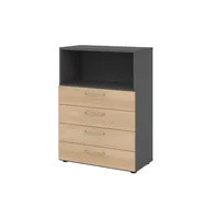 Hammerbacher Regalschrank V9 Advanced V938S4/G/E/BS, nein, 3 OH, eiche/graphit, 80x110x41,7cm (BxHxT) 4032062309216 Hammerbacher 3 Stück