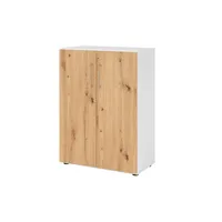 Hammerbacher Aktenschrank V9 Advanced V938T3/W/R/BS, abschließbar, 3 OH, asteiche/weiß, 80x110x41,7cm (BxHxT) 4032062305577 Hammerbacher 2 Stück