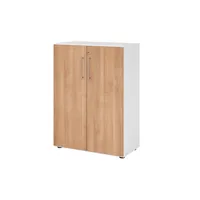 Hammerbacher Aktenschrank V9 Advanced V938T3/W/N/BS, abschließbar, 3 OH, nussbaum/weiß, 80x110x41,7cm (BxHxT) 4032062324844 Hammerbacher 2 Stück