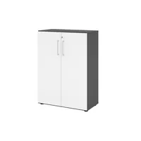 Hammerbacher Aktenschrank V9 Advanced V938T3/G/W/BS, abschließbar, 3 OH, weiß/graphit, 80x110x41,7cm (BxHxT) 4032062184400 Hammerbacher 2 Stück