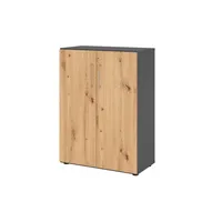 Hammerbacher Aktenschrank V9 Advanced V938T3/G/R/BS, abschließbar, 3 OH, asteiche/graphit, 80x110x41,7cm (BxHxT) 4032062305591 Hammerbacher 2 Stück