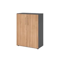 Hammerbacher Aktenschrank V9 Advanced V938T3/G/N/BS, abschließbar, 3 OH, nussbaum/graphit, 80x110x41,7cm (BxHxT) 4032062324950 Hammerbacher 2 Stück