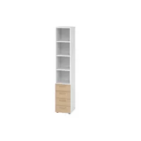 Hammerbacher Regalschrank V9 Advanced V964S4/W/E/BS, nein, 6 OH, eiche/weiß, 40x215,6x41,7cm (BxHxT) 4032062308806 Hammerbacher 2 Stück