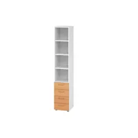 Hammerbacher Regalschrank V9 Advanced V964S4/W/6/BS, nein, 6 OH, buche/weiß, 40x215,6x41,7cm (BxHxT) 4032062324554 Hammerbacher 2 Stück