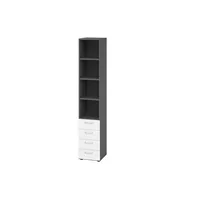 Hammerbacher Regalschrank V9 Advanced V964S4/G/W/BS, nein, 6 OH, weiß/graphit, 40x215,6x41,7cm (BxHxT) 4032062308899 Hammerbacher 2 Stück
