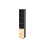 Hammerbacher Regalschrank V9 Advanced V964S4/G/3/BS, nein, 6 OH, ahorn/graphit, 40x215,6x41,7cm (BxHxT) 4032062315132 Hammerbacher 2 Stück