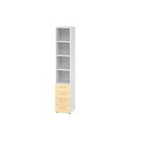 Hammerbacher Regalschrank V9 Advanced V964S4/W/3/BS, nein, 6 OH, ahorn/weiß, 40x215,6x41,7cm (BxHxT) 4032062308745 Hammerbacher 2 Stück
