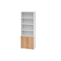 Hammerbacher Regalschrank V9 Advanced V968T2/W/N/BS, abschließbar, 6 OH, nussbaum/weiß, 80x215,6x41,7cm (BxHxT) 4032062324998 Hammerbacher 3 Stück