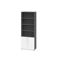 Hammerbacher Regalschrank V9 Advanced V968T2/G/W/BS, abschließbar, 6 OH, weiß/graphit, 80x215,6x41,7cm (BxHxT) 4032062309346 Hammerbacher 3 Stück
