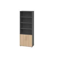 Hammerbacher Regalschrank V9 Advanced V968T2/G/E/BS, abschließbar, 6 OH, eiche/graphit, 80x215,6x41,7cm (BxHxT) 4032062309322 Hammerbacher 3 Stück