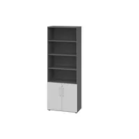 Hammerbacher Regalschrank V9 Advanced V968T2/G/5/BS, abschließbar, 6 OH, grau/graphit, 80x215,6x41,7cm (BxHxT) 4032062309315 Hammerbacher 3 Stück