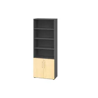 Hammerbacher Regalschrank V9 Advanced V968T2/G/3/BS, abschließbar, 6 OH, ahorn/graphit, 80x215,6x41,7cm (BxHxT) 4032062315408 Hammerbacher 3 Stück