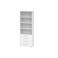 Hammerbacher Regalschrank V9 Advanced V968S4/W/W/BS, nein, 6 OH, weiß, 80x215,6x41,7cm (BxHxT) 4032062309070 Hammerbacher 5 Stück