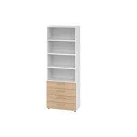 Hammerbacher Regalschrank V9 Advanced V968S4/W/E/BS, nein, 6 OH, eiche/weiß, 80x215,6x41,7cm (BxHxT) 4032062309100 Hammerbacher 5 Stück