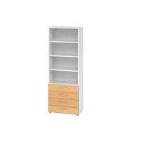 Hammerbacher Regalschrank V9 Advanced V968S4/W/6/BS, nein, 6 OH, buche/weiß, 80x215,6x41,7cm (BxHxT) 4032062324639 Hammerbacher 5 Stück