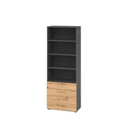 Hammerbacher Regalschrank V9 Advanced V968S4/G/R/BS, nein, 6 OH, asteiche/graphit, 80x215,6x41,7cm (BxHxT) 4032062309254 Hammerbacher 5 Stück