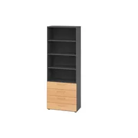 Hammerbacher Regalschrank V9 Advanced V968S4/G/6/BS, nein, 6 OH, buche/graphit, 80x215,6x41,7cm (BxHxT) 4032062324622 Hammerbacher 5 Stück