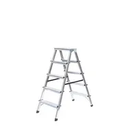 MUNK Stehleiter 11165, 2x 5 Stufen, silber, Aluminium 4031405111653 MUNK