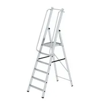 MUNK Stehleiter 51096 ML, 1x 6 Stufen, silber, Aluminium 4031405510968 MUNK