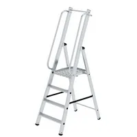 MUNK Stehleiter 51094 ML, 1x 4 Stufen, silber, Aluminium 4031405510944 MUNK